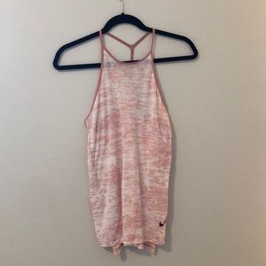 Pink and white nike tank top